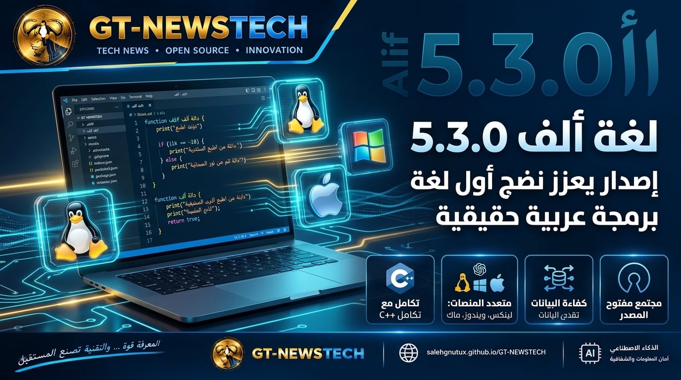 لغة ألف 5.3.0: إصدار يعزز نضج أول لغة برمجة عربية حقيقية