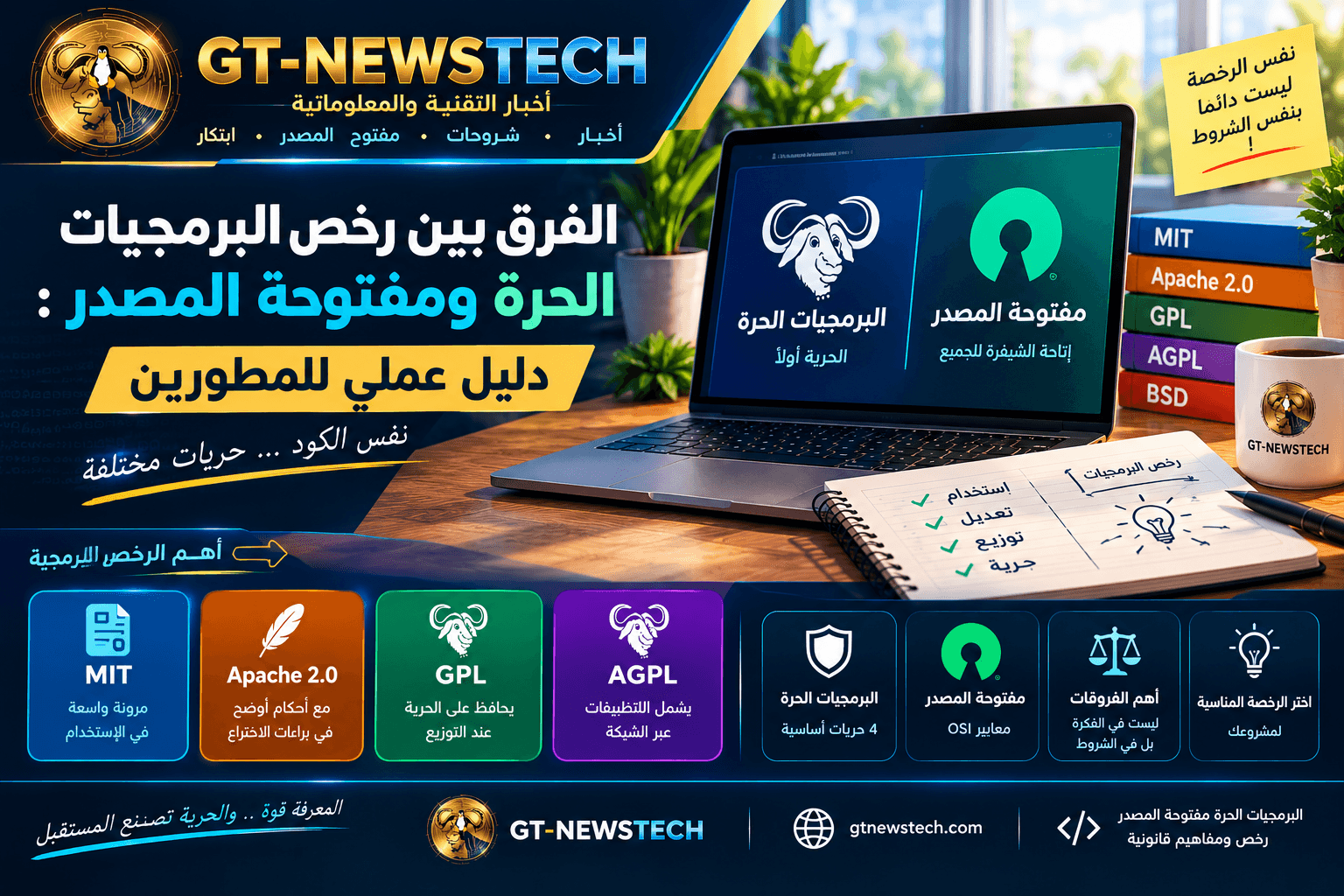 الفرق بين رخص البرمجيات الحرة ومفتوحة المصدر: دليل عملي للمطورين