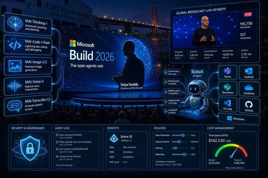 مايكروسوفت تطلق 7 نماذج MAI في مؤتمر Build 2026: منافسة مباشرة لـ Claude وGemini