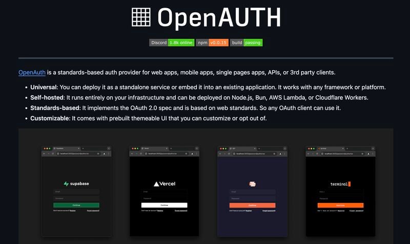 OpenAuth: بديل مفتوح المصدر ومرن لـ Auth0 و Clerk مع دعم OAuth 2.0