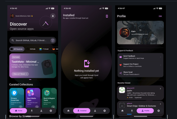 Vyxel Apps: متجر تطبيقات أندرويد مفتوح المصدر يعتمد كلياً على GitHub