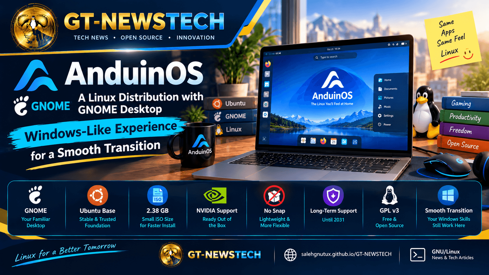 AnduinOS: A GNOME-Based Linux Distro That Mimics the Windows Experience for a Smooth Transition