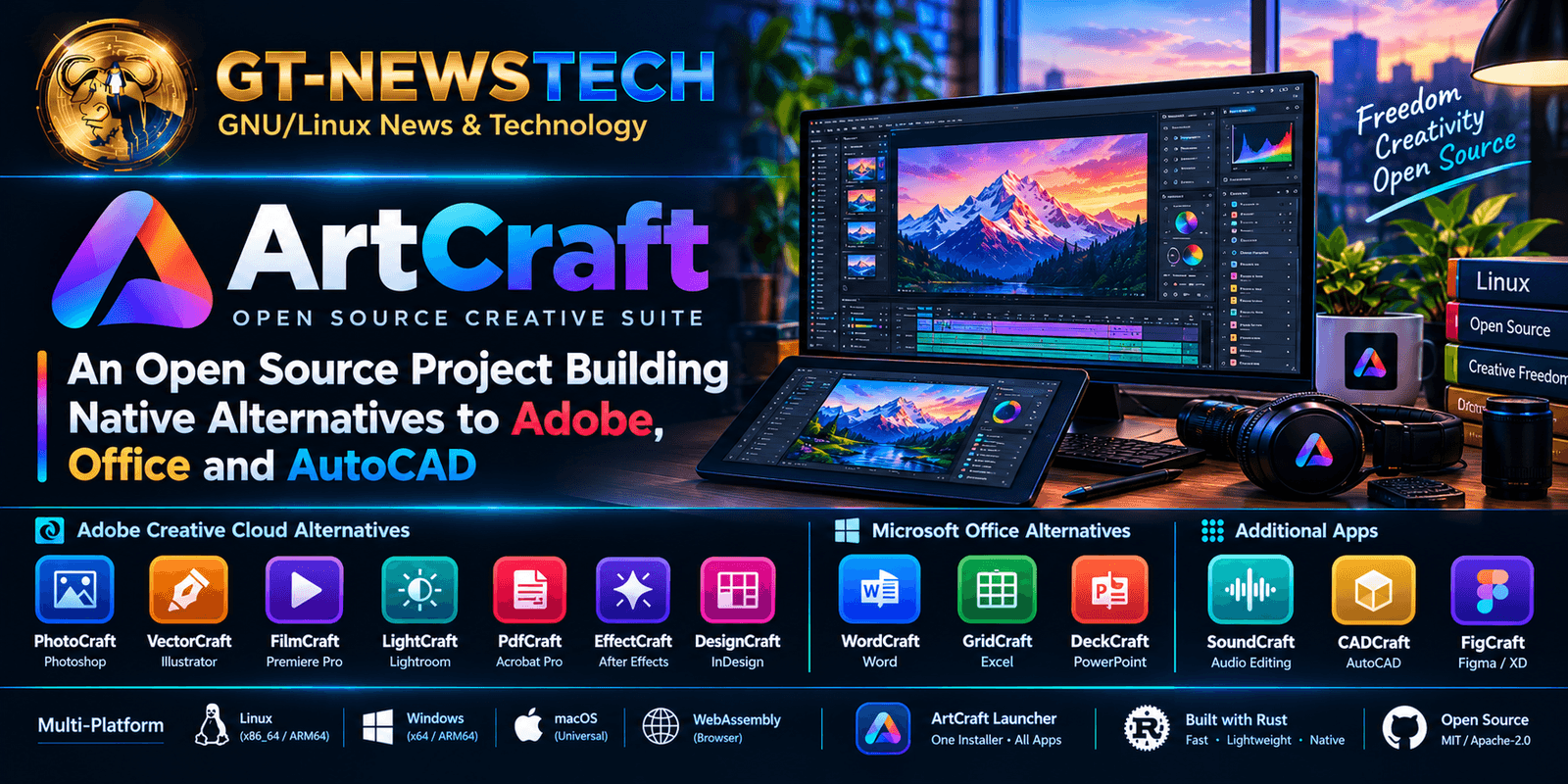 ArtCraft: An Open Source Project Building Native Alternatives to Adobe, Office, and AutoCAD