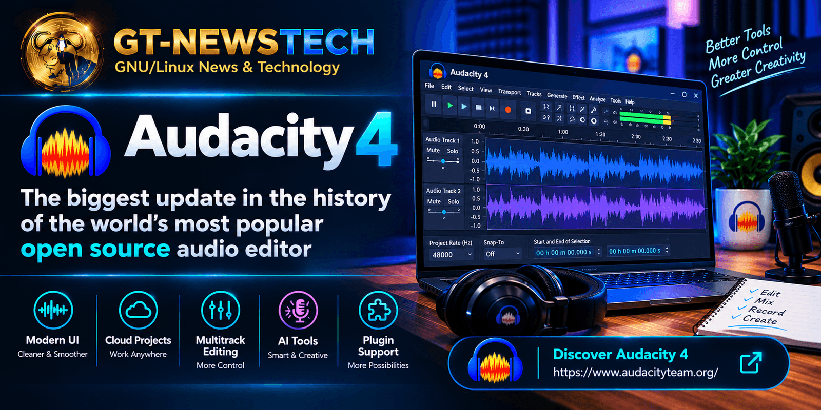 Audacity 4: The Biggest Update in the History of the Beloved Open Source Audio Editor