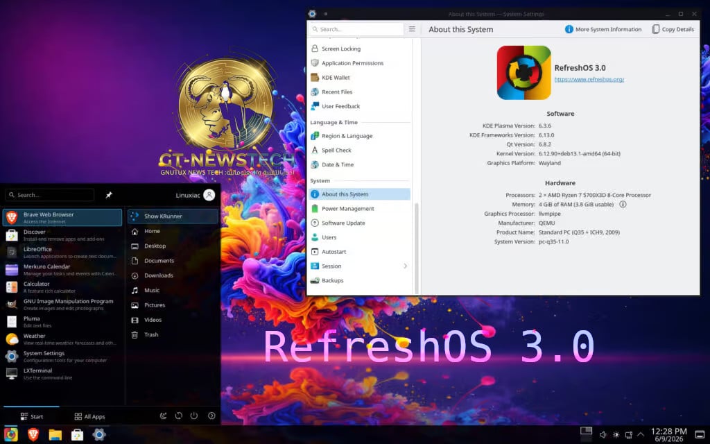 RefreshOS 3.0: A Fully Ready Linux Distribution for Everyday Users with KDE Plasma 6